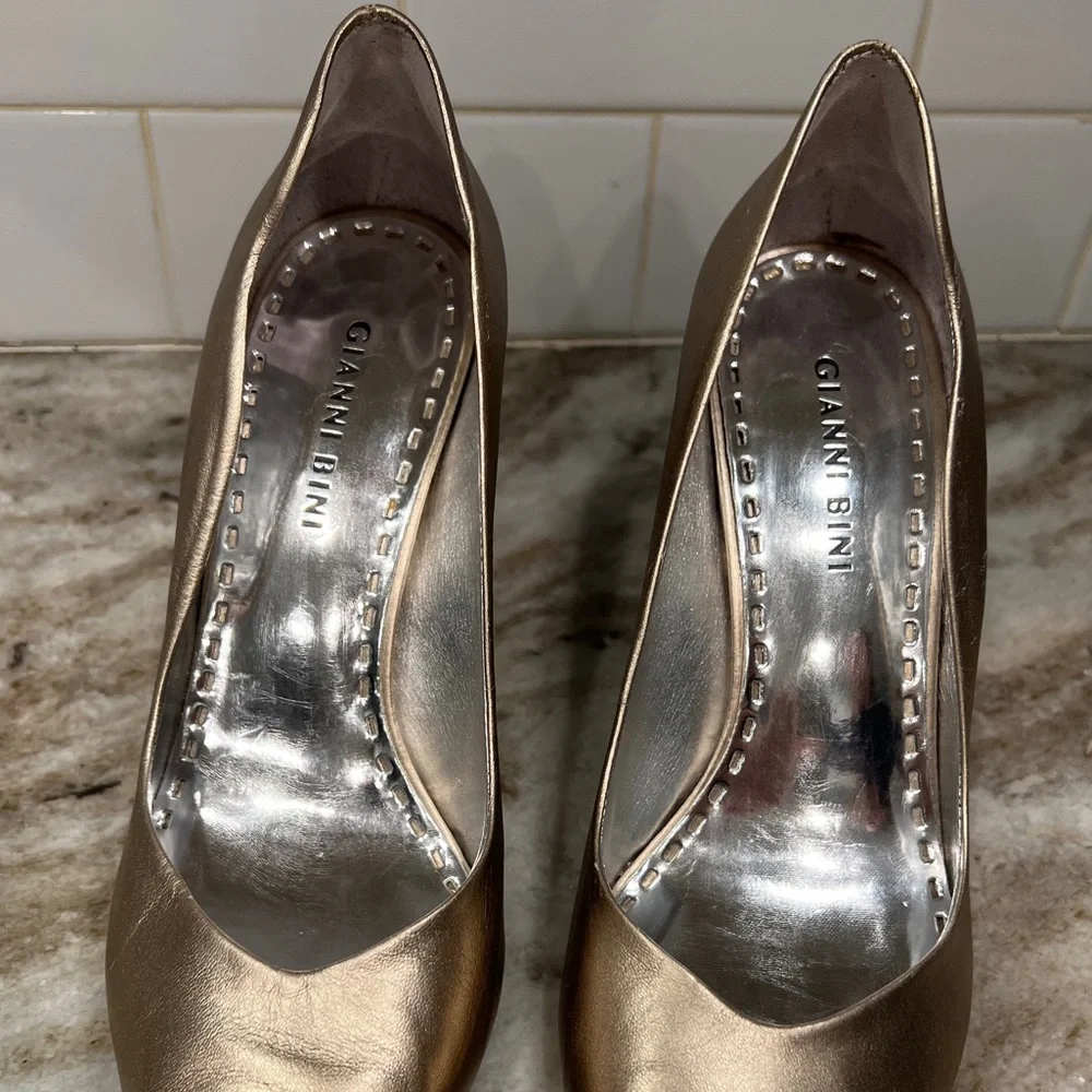 Gianni Bini Metallic Gold Heels - Picture 7 of 7